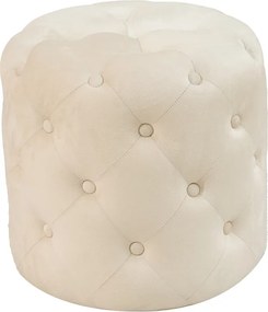 Σκαμπό-πουφ Seval pakoworld βελούδο κρεμ Φ49x47εκ
