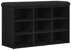 vidaXL Παγκάκι Αποθήκευσης Μαύρη Κέδρος 80x30x48 εκ. Συνθετικό Ξύλο