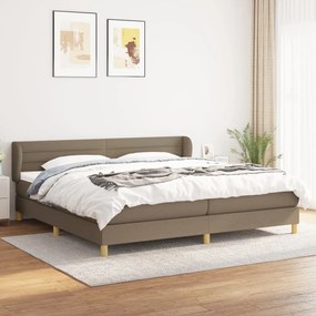 vidaXL Κρεβάτι Boxspring με Στρώμα Taupe 200x200 εκ. Υφασμάτινο