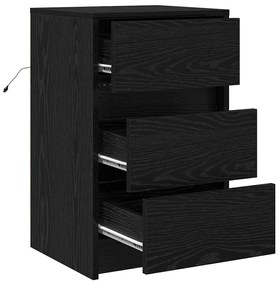 vidaXL Κομοδίνο with Μαύρη δρυς 38 x 34 x 61 εκ. Επεξεργασμένο ξύλο