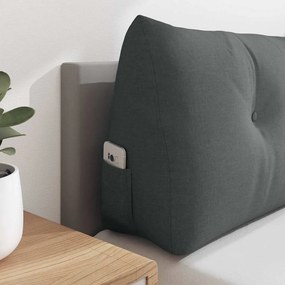 vidaXL Μαξιλάρι Πλάτης Σκούρο Γκρι 140 x 24 x 50 εκ ύφασμα