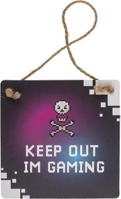 Πινακίδα Κρεμαστή Διακοσμητική Gaming Χαρτόνι 18x18cm Σε 4 Σχέδια