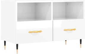 vidaXL Έπιπλο Τηλεόρασης Γυαλ. Λευκό 80x36x50 εκ. Επεξεργασμένο Ξύλο