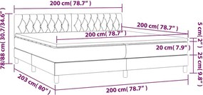 vidaXL Κρεβάτι Boxspring με Στρώμα Μαύρο 200x200 εκ. Βελούδινο