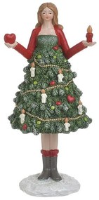 Χριστουγεννιάτικο Διακοσμητικό Γυναικεία Φιγούρα Polyresin inart 11x9x23εκ. 2-70-922-0029