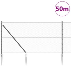 vidaXL Γκρι Εξαγωνικός Φράχτης 1x50 μ Ατσάλι
