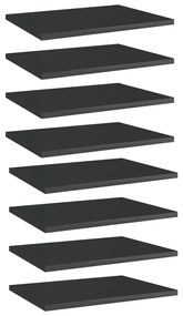 vidaXL Ράφια Βιβλιοθήκης 8 τεμ. Γυαλ. Μαύρο 40x30x1,5 εκ. Μοριοσανίδα