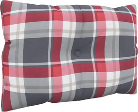 vidaXL Μαξιλάρια Παλέτας 3 τεμ. Γκρι Καρό Υφασμάτινα