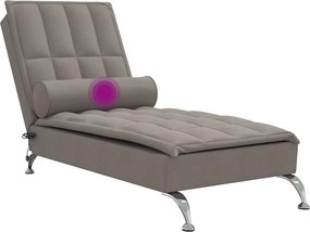 vidaXL Ανάκλιντρο Taupe Υφασμάτινο με Μαξιλάρι Στήριξης