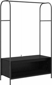 vidaXL Ράφι Ρούχων Μαύρο 100 x 44 x 160 εκ Επεξεργασμένο ξύλο