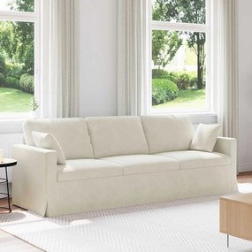 vidaXL Καναπές Κρεμ 228 x 78 x 80 εκ Βελούδο