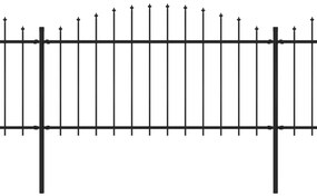 vidaXL Κάγκελα Περίφραξης με Λόγχες Μαύρα (1,25-1,5)x15,3 μ. Ατσάλινα