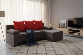 Γωνιακός καναπές Lamor-Γκρι - Κόκκινο