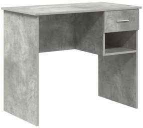 vidaXL Γραφείο με Αποθήκευση Γκρι Σκυρόδεμα 90x49.5x75 εκ. Κατασκευασμένο ξύλο