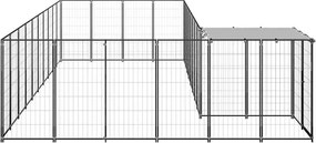 vidaXL Σπιτάκι Σκύλου Μαύρο 19,36 μ² Ατσάλινο
