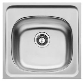 Pyramis Basic E33 Ένθετος Νεροχύτης Inox Σαγρέ 46.5x43.5cm Ασημί