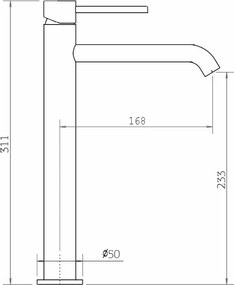 Orabella Steel 10487 Chrome - Μπαταρία επιτραπέζιου νιπτήρα ανοξείδωτη