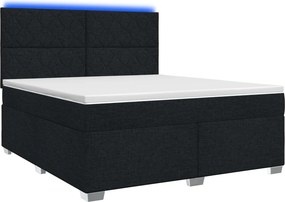 vidaXL Κρεβάτι box spring με στρώμα Μαύρο 140 x 200 cm Ύφασμα