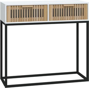 vidaXL Τραπέζι Κονσόλα Λευκό 80x30x75 εκ. Επεξεργασμένο Ξύλο / Σίδερο