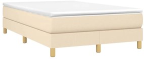 vidaXL Κρεβάτι Boxspring με Στρώμα Κρεμ 120x200 εκ. Υφασμάτινο