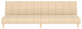 vidaXL Καναπές Κρεβάτι Διθέσιος Κρεμ Υφασμάτινος