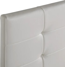 Κρεβάτι Sissy Megapap από τεχνόδερμα χρώμα λευκό 160x200εκ.