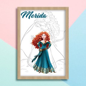 Παιδικό ξύλινο κάδρο 23x32cm Princess Merida KD394