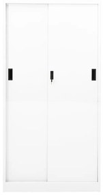 vidaXL Ντουλάπι Γραφείου με Συρόμενη Πόρτα Λευκό 90x40x180 εκ Ατσάλινο