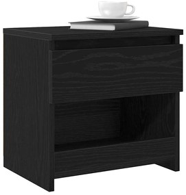 vidaXL Κομοδίνο 2 pcs Μαύρη Οξυά 40 x 30 x 39 εκ Επεξεργασμένο ξύλο