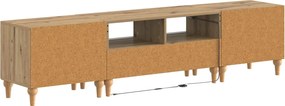vidaXL 3 Τεμάχια LED Τηλεοπτική Ντουλάπα Artisan Δρυς