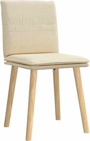 vidaXL Καρέκλες Τραπεζαρίας 2 τεμ. Κρεμ Υφασμάτινες