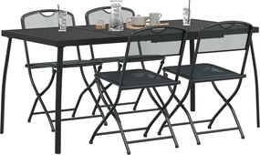 vidaXL Σετ Εξωτερικών Επίπλων 5 pcs Ανθρακί Σίδηρος και Χάλυβας