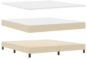 vidaXL Κρεβάτι με Ελατήρια και Στρώμα – Κρεμ, 180 x 200 εκ, Ύφασμα