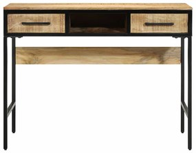 vidaXL Γραφείο γραφής με ράφι Καφέ 100 x 50 x 75 cm Μασίφ ξύλο μάνγκο