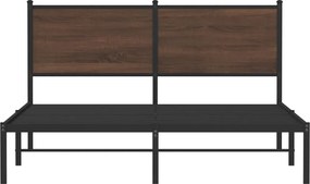 vidaXL Σκελετός Κρεβ. Χωρίς Στρώμα Καφέ Δρυς 150x200 εκ. Μεταλλικό