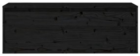 vidaXL Ντουλάπι Τοίχου Μαύρο 100 x 30 x 35 εκ. από Μασίφ Ξύλο Πεύκου