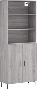 vidaXL Ντουλάπι Γκρι Sonoma 69,5 x 34 x 180 εκ. Επεξεργασμένο Ξύλο