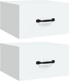 vidaXL Κομοδίνα Επιτοίχια 2 τεμ. Λευκά 35x35x20 εκ.
