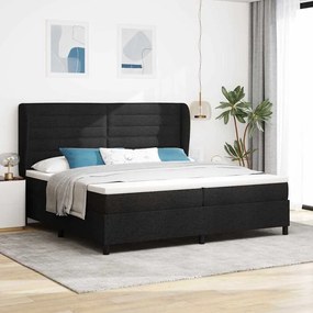 vidaXL Κρεβάτι με ελατήρια με στρώμα Μαύρο 200 x 200 cm ύφασμα
