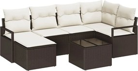 vidaXL Σετ Καναπέ 7 pcs Καφέ συνθετικό ρατάν