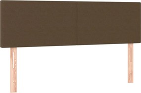 vidaXL Κρεβάτι Boxspring με Στρώμα Σκούρο Καφέ 140x200 εκ Υφασμάτινο