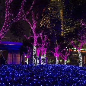 100 μωβ χριστουγεννιάτικα led λαμπάκια με πρόγραμμα 795cm IP44 εξωτερικής χρήσης