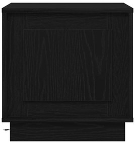 vidaXL Κομοδίνο με LED Φώτα Μαύρη Δρυς 44x34,5x45 εκ.