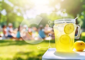 Σετ των 2 Intra Συλλεκτικό Ξύλινο Παζλ Plywood 4mm - Mason Jar Lemonade and People Outdoors Σε Ξύλινο Κουτί - Διαστάσεις: 10x10 cm – 25 κομμάτια