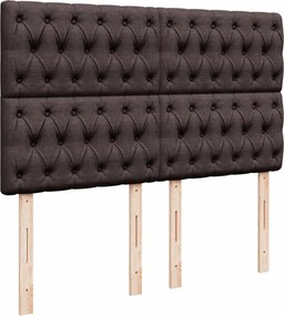 vidaXL Κρεβάτι Boxspring με Στρώμα Σκούρο Καφέ 140x200 εκ Υφασμάτινο
