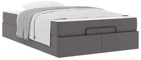 vidaXL Σκελετός κρεβατιού με στρώμα Γκρι 120 x 200 cm Τεχνητό δέρμα