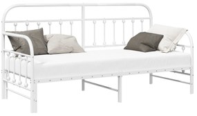 vidaXL Κρεβάτι με Στρατηγωγό Λευκό 75x190 εκ. Χάλυβας