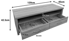 Έπιπλο τηλεόρασης Podizor pakoworld σε sonoma απόχρωση 120x45x42.5εκ