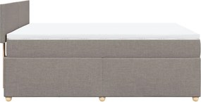 vidaXL Κρεβάτι Boxspring με Στρώμα Taupe 140x200 εκ. Υφασμάτινο