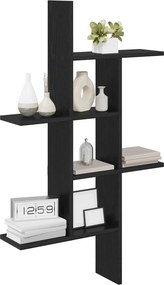 vidaXL Ράφι Τοίχου Μαύρη Δρυς 61 x 15 x 102 εκ Επεξεργασμένο Ξύλο